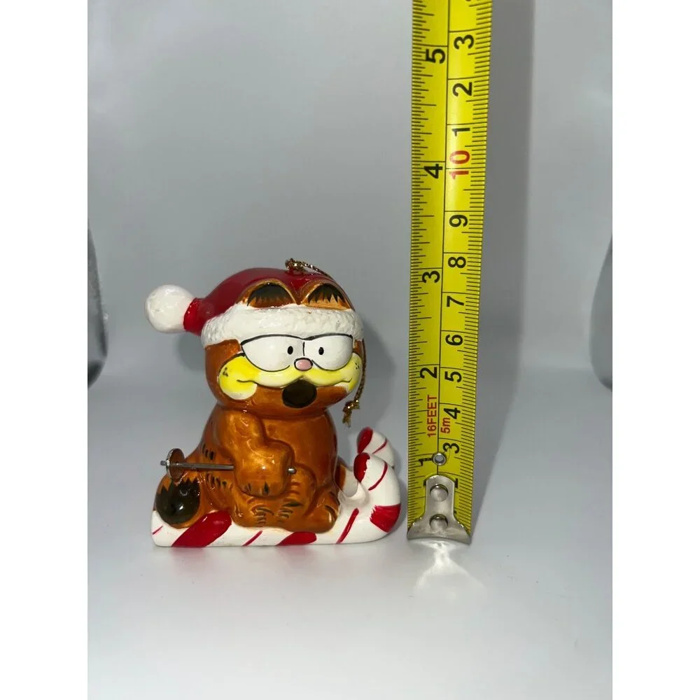 Vintage 1978 Garfield The Cat Skiing Ceramic Christmas‎ Ornament Xmas Decor Cats